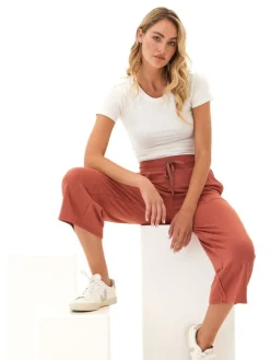 Carrie Feather Fleece Wide Leg Crop Pant 22
