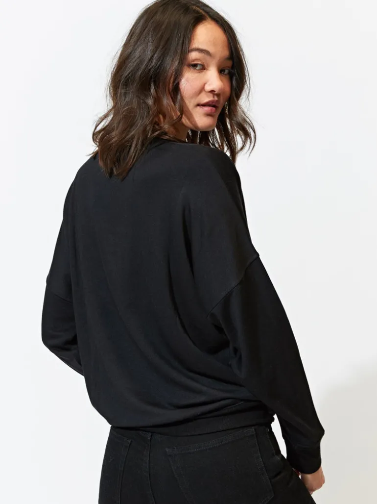 Cathy Boyfriend Feather Fleece Pullover