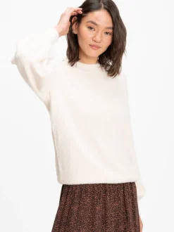 Clara Fuzzy Pullover Crew Neck Sweater