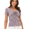 Cosima Marble Rib V-Neck Tee