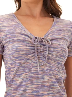 Cosima Marble Rib V-Neck Tee