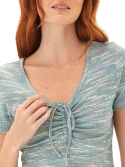 Cosima Marble Rib V-Neck Tee