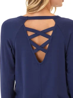 Danica Feather Fleece Criss Cross Pullover