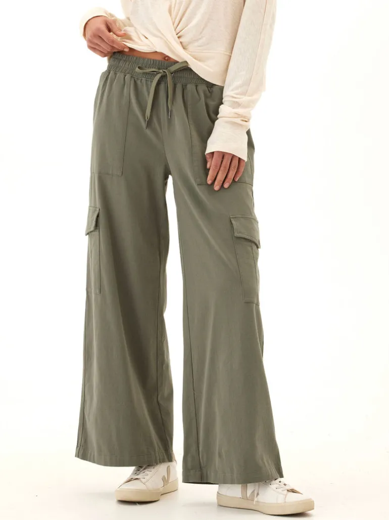 Eila Stretch Twill Wide Leg Cargo Pant