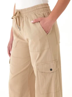 Eila Stretch Twill Wide Leg Cargo Pant