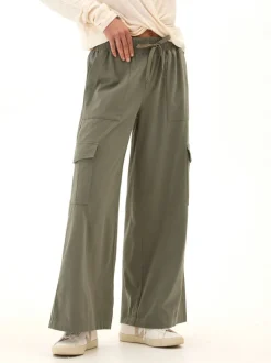 Eila Stretch Twill Wide Leg Cargo Pant