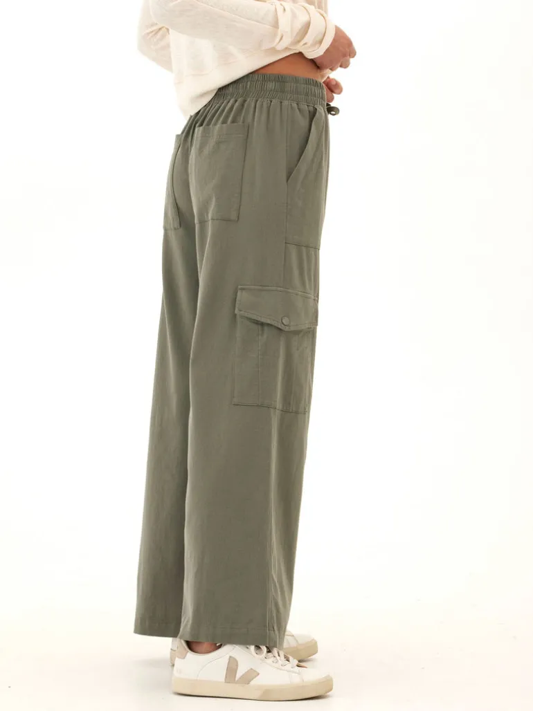Eila Stretch Twill Wide Leg Cargo Pant