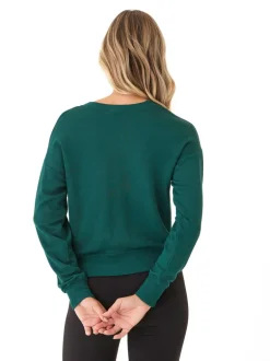 Elyzza Feather Fleece V-Neck Pullover