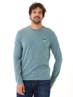Embroidery Long Sleeve Triblend Crew
