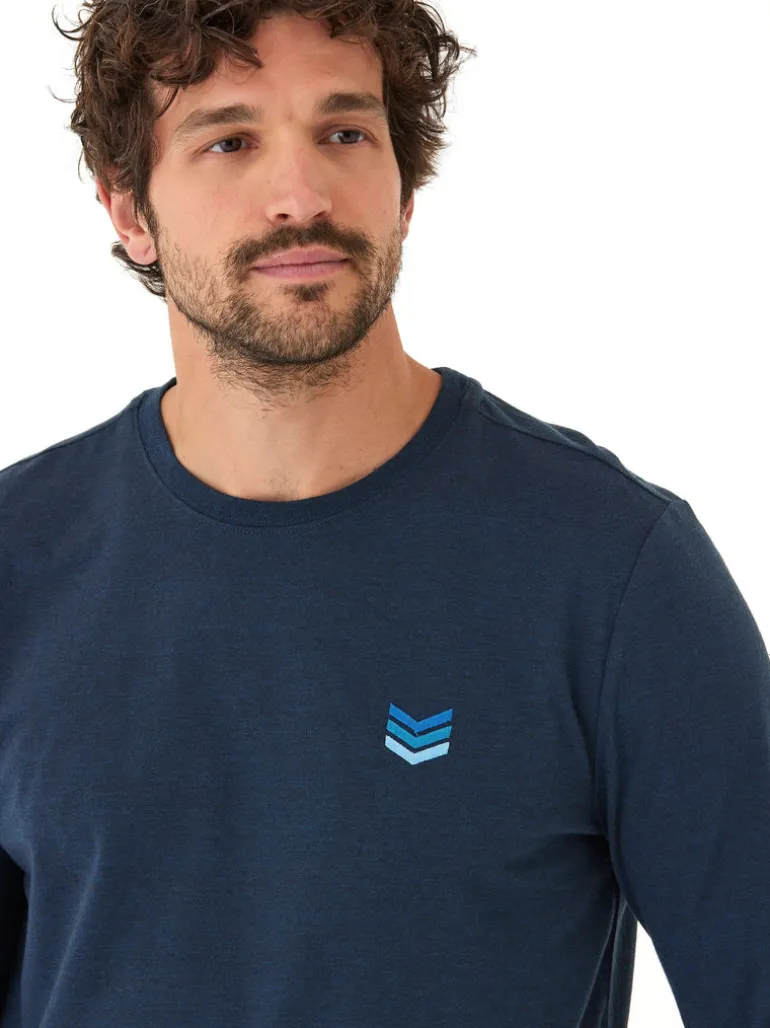 Embroidery Long Sleeve Triblend Crew