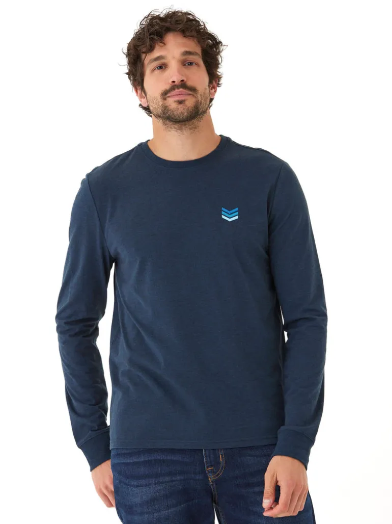 Embroidery Long Sleeve Triblend Crew
