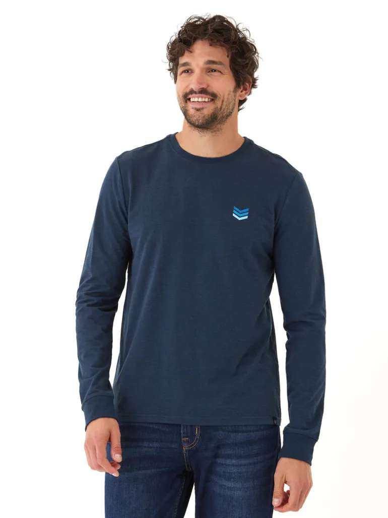 Embroidery Long Sleeve Triblend Crew