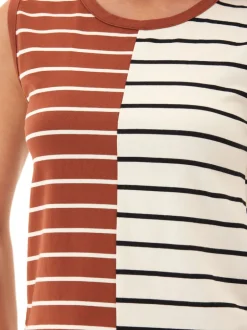 Emilia Caribbean Stripe Eco Jersey Crew Tank