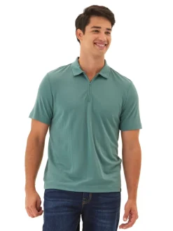 Erick Peached Pique ¼ Zip SS Polo