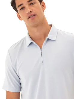 Erick Peached Pique ¼ Zip SS Polo