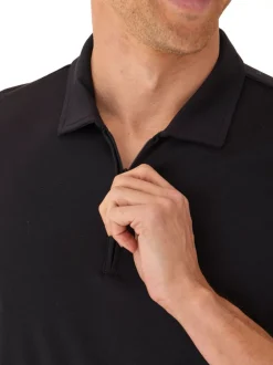 Erick Peached Pique ¼ Zip SS Polo