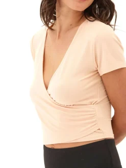 Faylinne Heather Luxe Jersey Wrap Tee