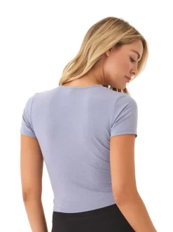 Faylinne Heather Luxe Jersey Wrap Tee