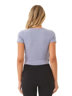 Faylinne Heather Luxe Jersey Wrap Tee