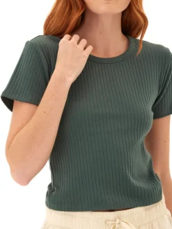 Felicia Organic Rib Scoop Neck Tee
