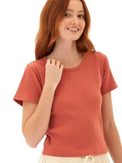 Felicia Organic Rib Scoop Neck Tee