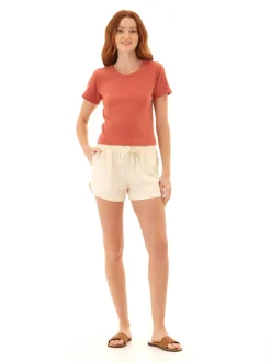 Felicia Organic Rib Scoop Neck Tee