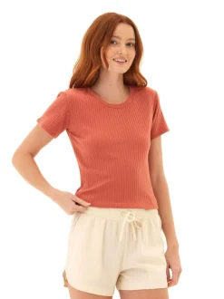 Felicia Organic Rib Scoop Neck Tee