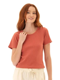 Felicia Organic Rib Scoop Neck Tee