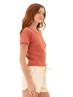 Felicia Organic Rib Scoop Neck Tee