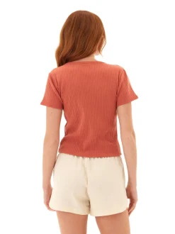 Felicia Organic Rib Scoop Neck Tee