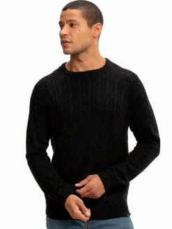 Fleck Knit Raglan Crew Sweater