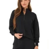 Florynce Feather Fleece Mock Neck Pullover
