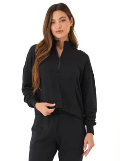 Florynce Feather Fleece Mock Neck Pullover