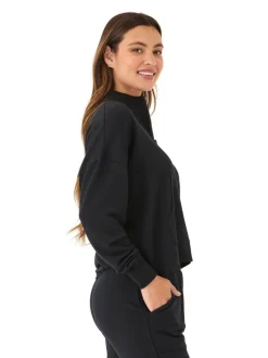 Florynce Feather Fleece Mock Neck Pullover