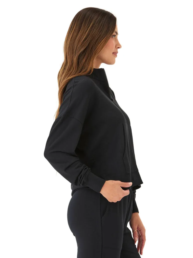 Florynce Feather Fleece Mock Neck Pullover