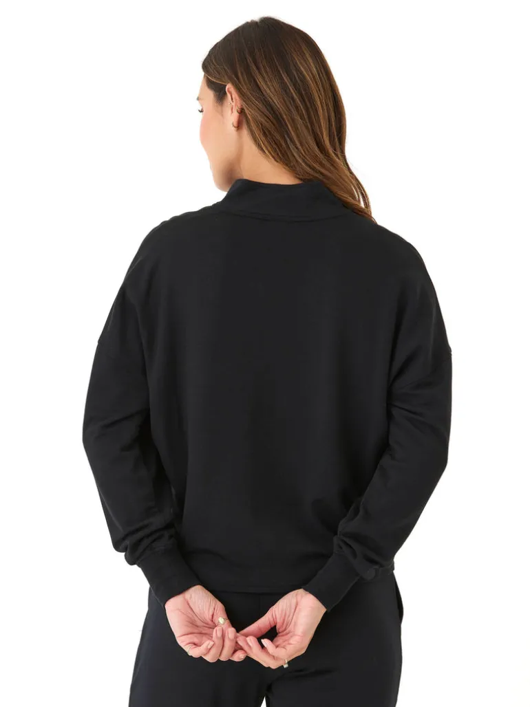Florynce Feather Fleece Mock Neck Pullover