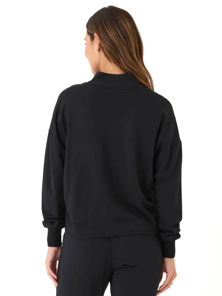 Florynce Feather Fleece Mock Neck Pullover