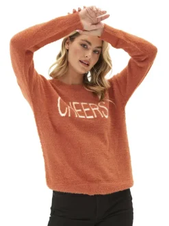 Fuzzy Knit Graphic Pullover