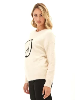Fuzzy Knit Graphic Pullover