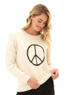 Fuzzy Knit Graphic Pullover