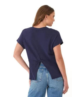 Gianna Textured Slub Jersey Twist Back Tee
