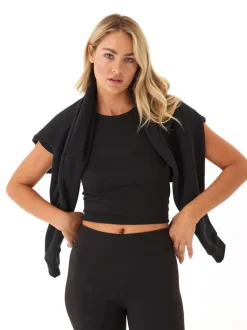 Guadalupe Heather Luxe Jersey Crop Tee