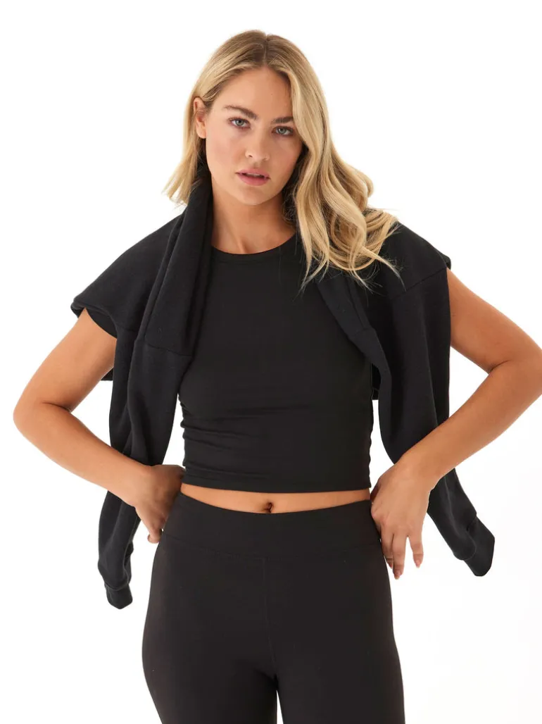 Guadalupe Heather Luxe Jersey Crop Tee