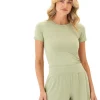 Guadalupe Heather Luxe Jersey Crop Tee