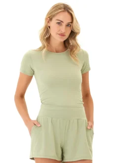 Guadalupe Heather Luxe Jersey Crop Tee