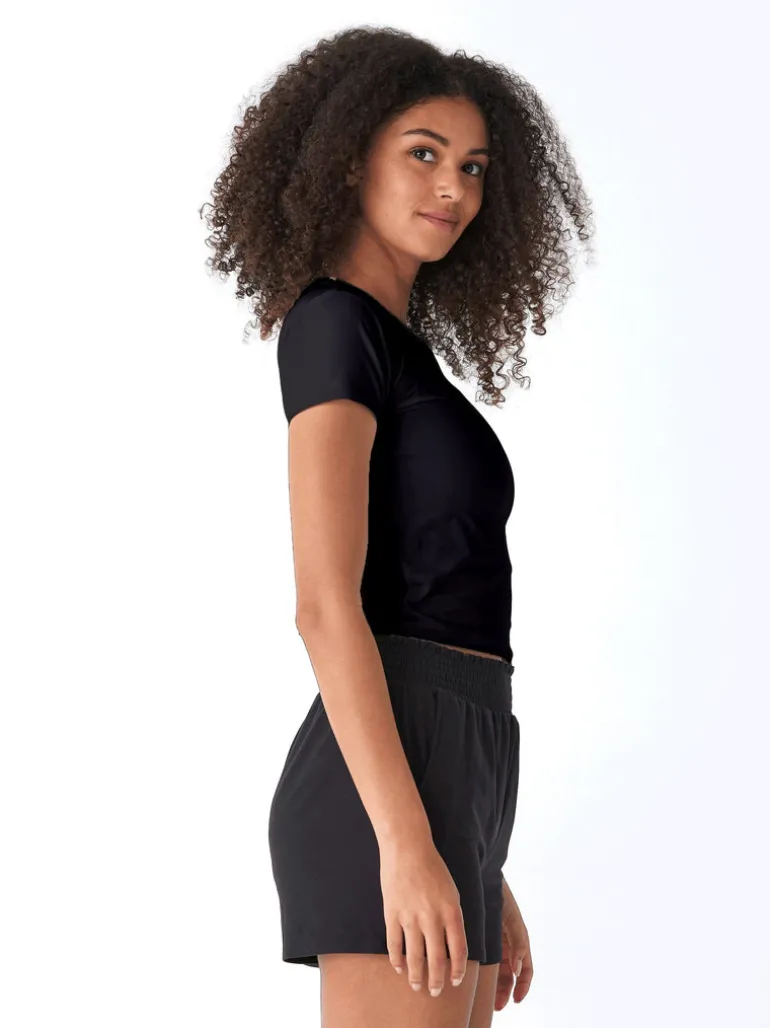 Guadalupe Heather Luxe Jersey Crop Tee