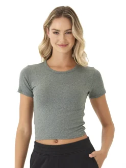 Guadalupe Heather Luxe Jersey Crop Tee
