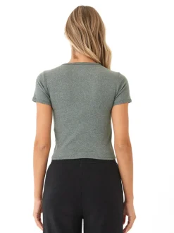 Guadalupe Heather Luxe Jersey Crop Tee