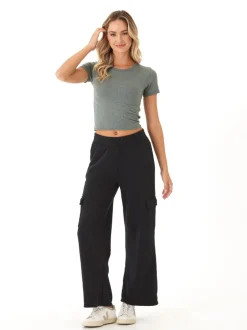 Guadalupe Heather Luxe Jersey Crop Tee