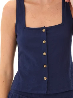Jamila Smocked Jersey Tank